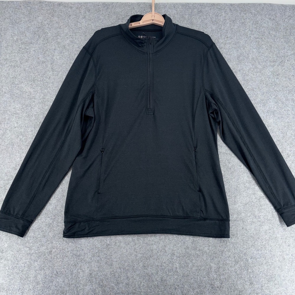 7 Diamonds Core Mens Black Heather Quarter Zip Pullover Active Top Size M
